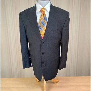 Daniel Cremieux‎ Collection Blazer 40R Loro Piana Gray Plaid Jacket Sport Coat